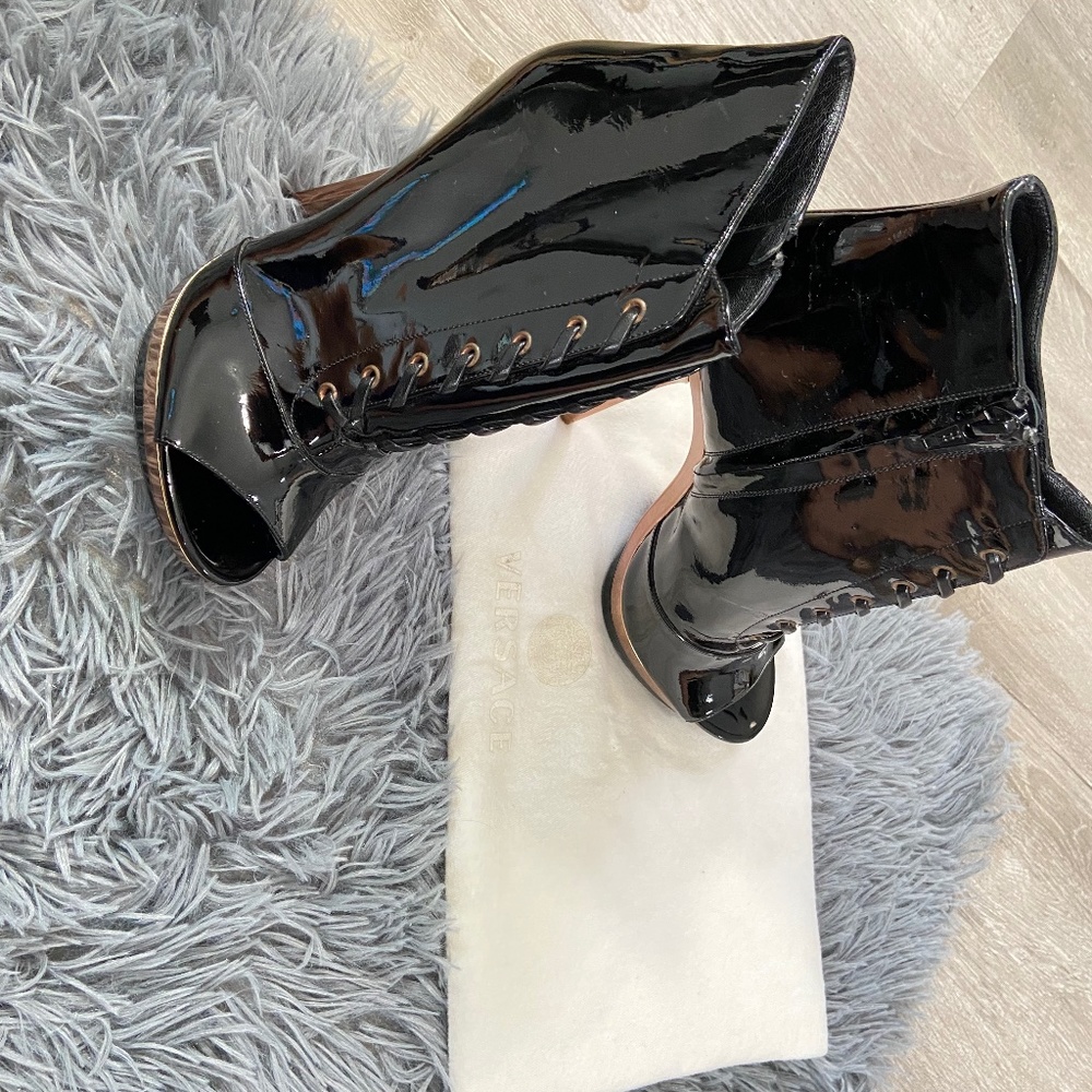 Versace open booties size 37